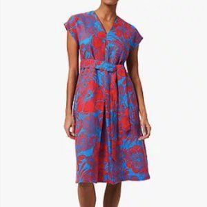 Hobbs Etty Linen v-neck dress, US10 - Like New!